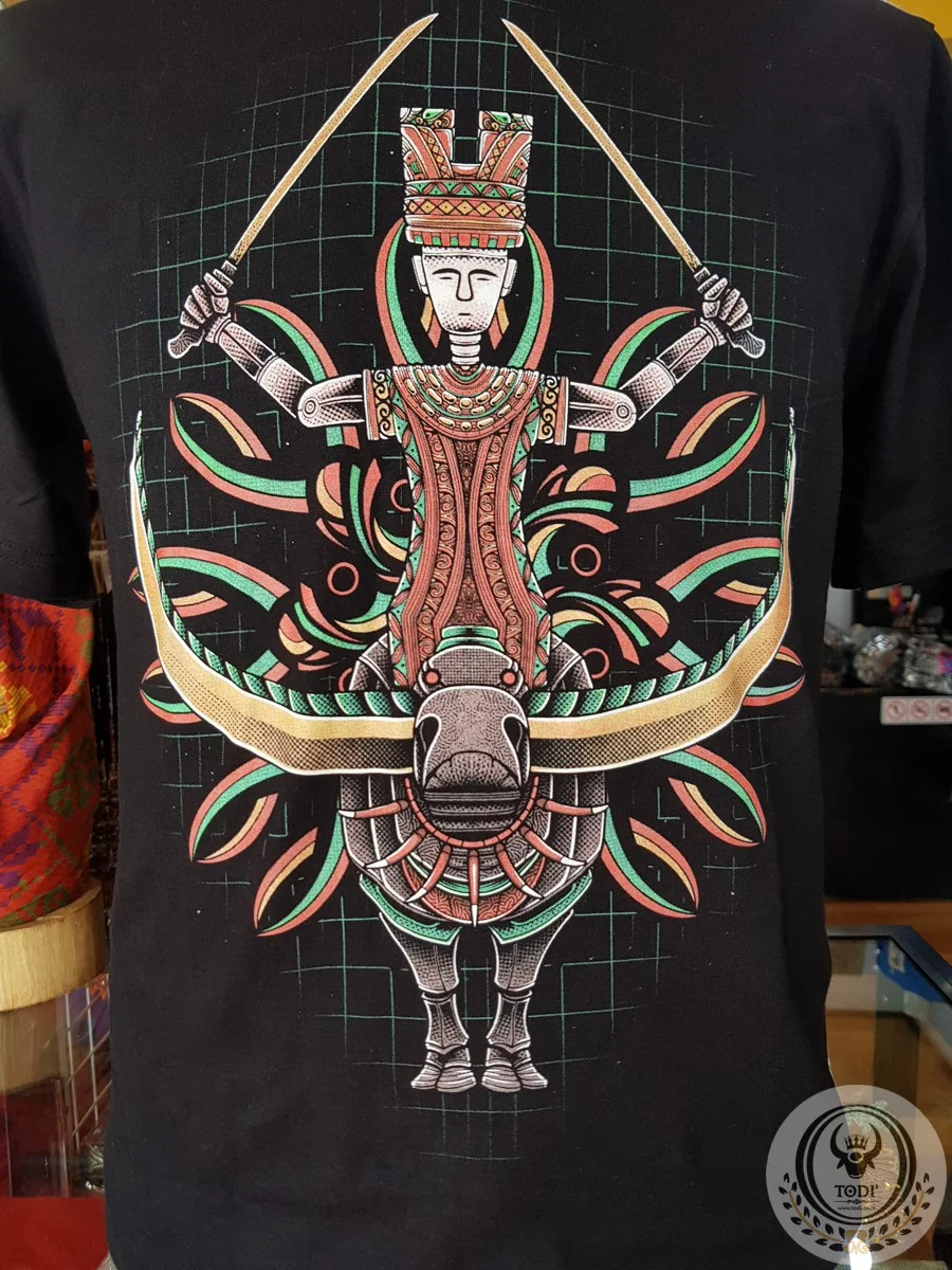 Toraja Illustration Buffalo Warrior - Toraja Men's T-Shirt