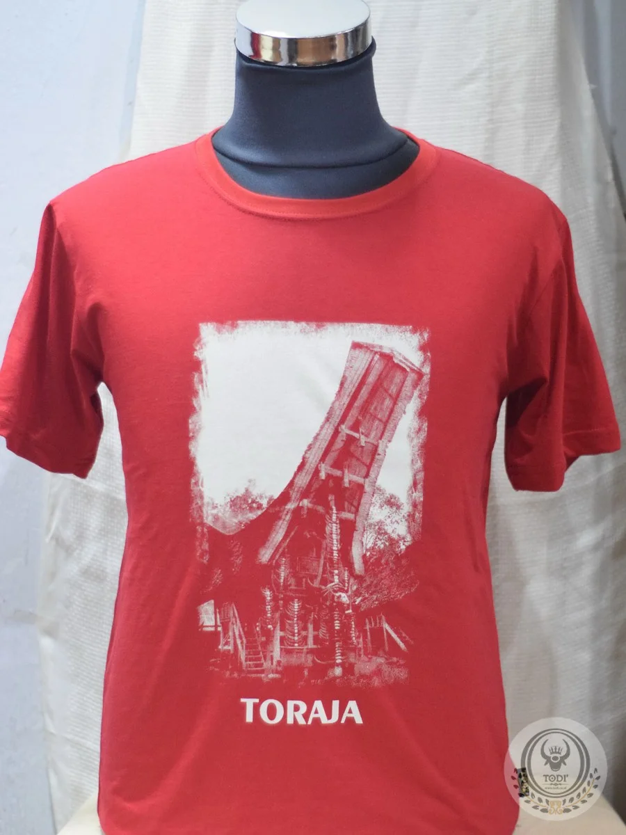 Baju Kaos Pria - Rumah Tongkonan Toraja - Gambar 2