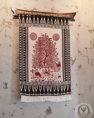 Toraja Tree of Life Fabric (70cm x 120cm) Red Tree