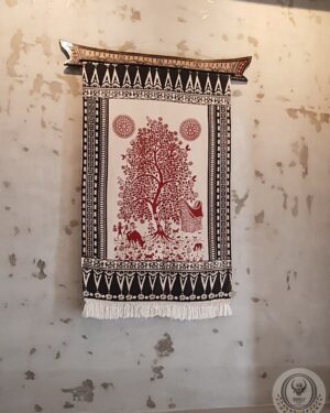 Toraja Tree of Life Fabric (70cm x 120cm) Red Tree