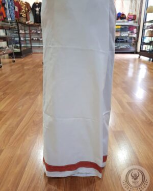 Toraja White Bone Sarong - Pamiring Red ATBM. Width: 125cm.
