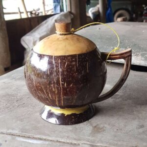 Coconut Shell Cup with Lid
