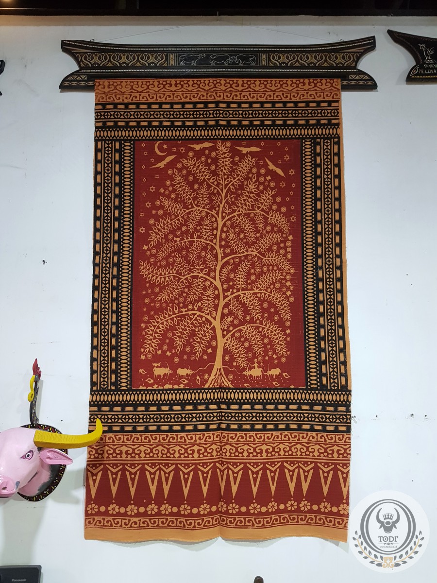 Toraja Tree of Life Fabric (72cm x 140cm) Red Brown Textile Toraja Tree of Life Fabric (72cm x 140cm) Red Brown Textile