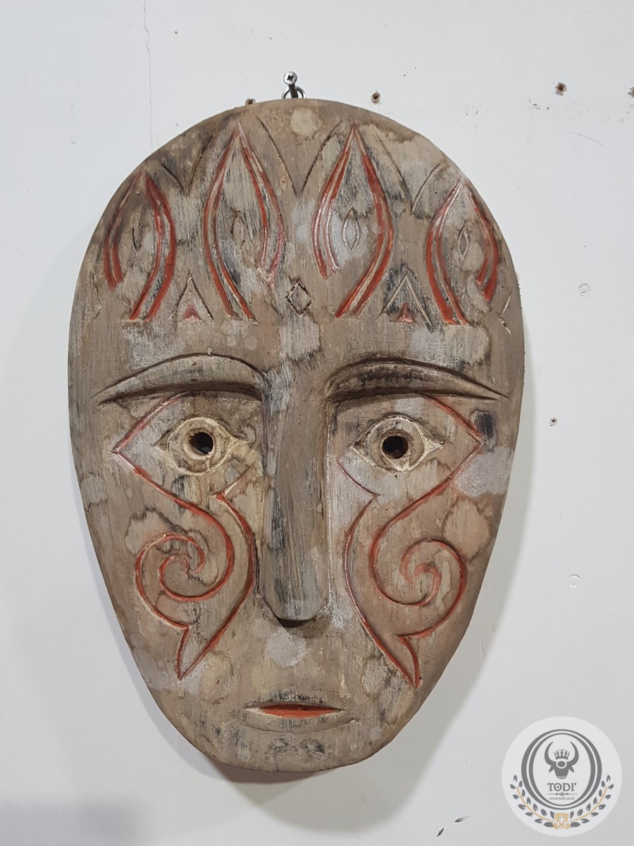 Toraja Hand Carved Ethnic Wall Mask Toraja Hand Carved Ethnic Wall Mask