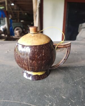 Coconut Shell Cup with Lid