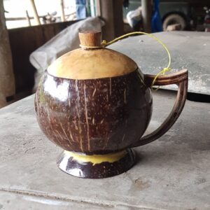 Coconut Shell Cup with Lid
