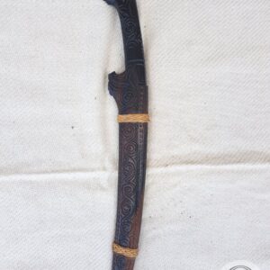 Toraja Knife (Kawali Toraja) - Parrot-Motif Horn Handle & Ebony Wood Sheath