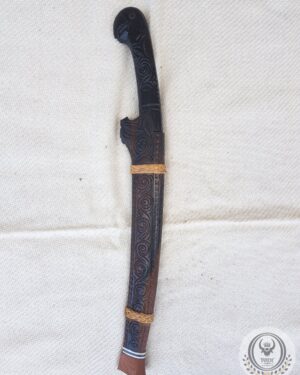 Toraja Knife (Kawali Toraja) - Parrot-Motif Horn Handle & Ebony Wood Sheath