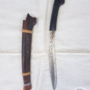 Toraja Knife (Kawali Toraja) - Parrot-Motif Horn Handle & Ebony Wood Sheath
