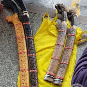 Long Toraja Machete from Carved Ebony & Horn