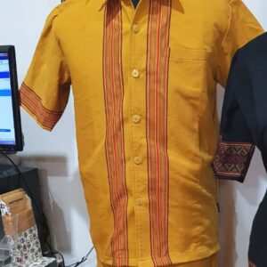 Men's Toraja Traditional Shirts - Mustard Yellow Color