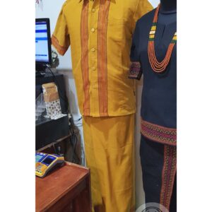 Men's Toraja Traditional Shirts - Mustard Yellow Color (2)