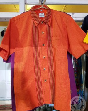 Men's Toraja Traditional Shirts - Orange Color