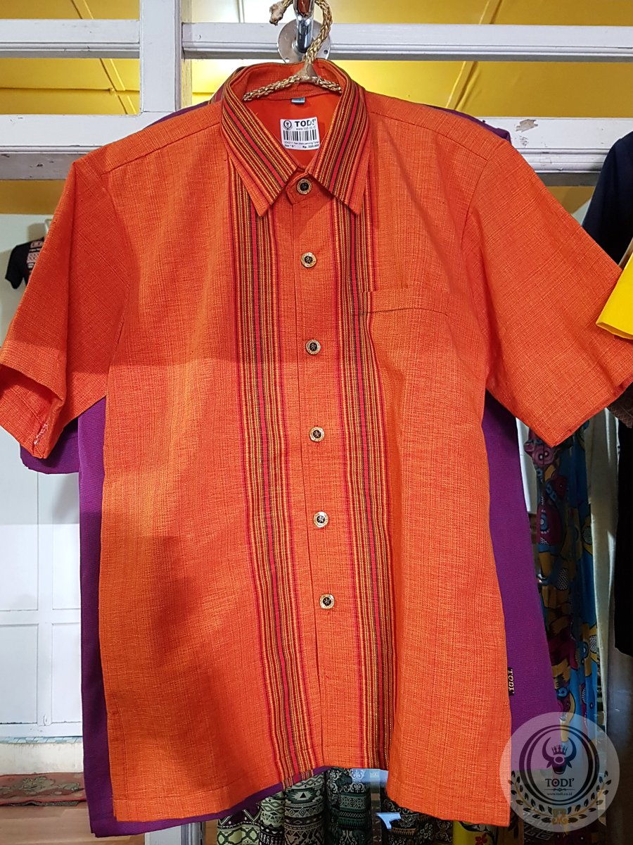 Men's Toraja Traditional Shirts - Orange Color Men's Toraja Traditional Shirts - Orange Color
