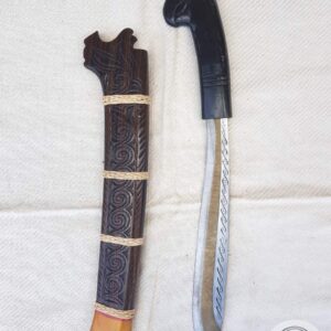Toraja Machete (La'bo' Toraja) - Parrot-Motif Horn Handle & Ebony Wood Sheath