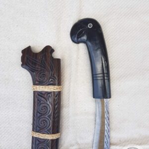 Toraja Machete (La'bo' Toraja) - Parrot-Motif Horn Handle & Ebony Wood Sheath