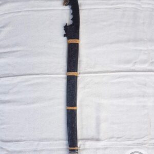 Long Toraja Machete - Rooster Head Horn Handle & Ebony Wood Sheath