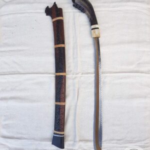 Long Toraja Machete - Carved Horn Handle & Ebony Wood Sheath