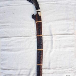 Long Toraja Machete - Carved Horn Handle & Ebony Wood Sheath