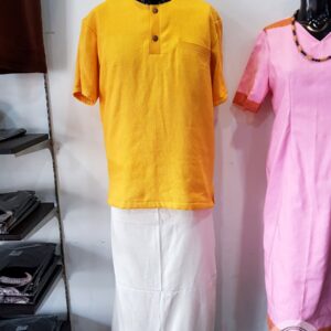 Toraja Traditional Mens Clothes (Pokko) - Yellow Color (2)