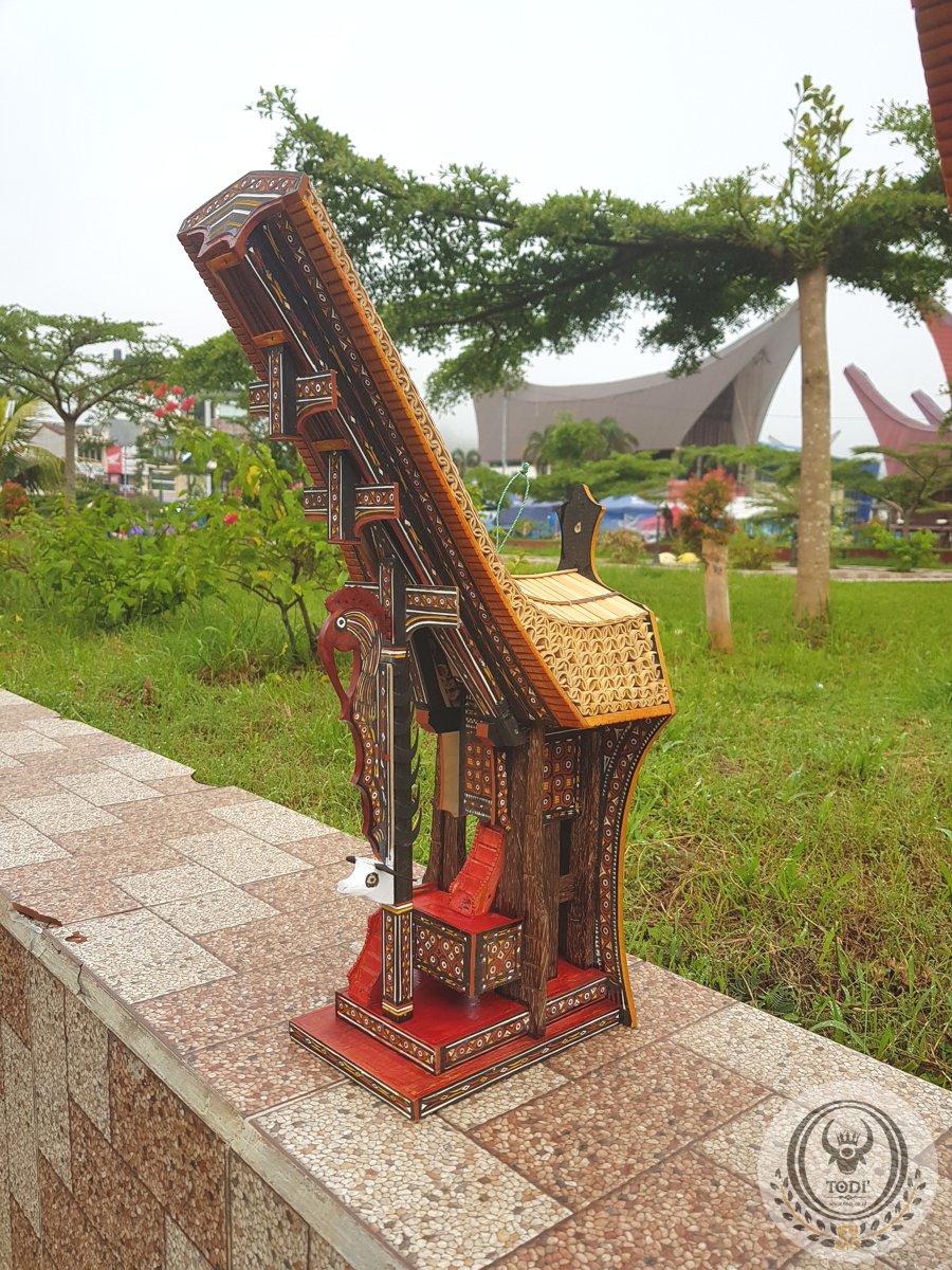 Miniature Toraja Tongkonan House - Wall Hanging (Height 45cm)
