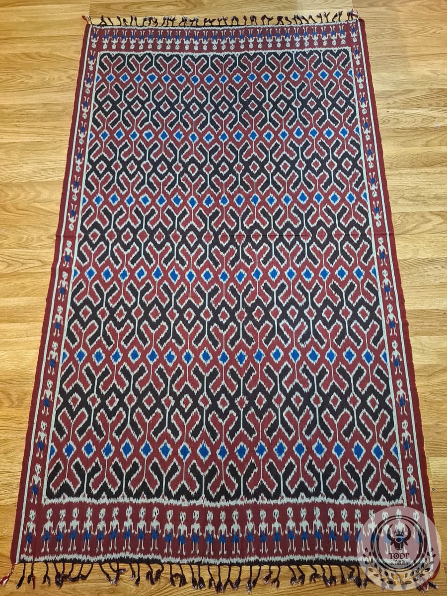 Kain Tenun Blanket Premium Etnik Toraja - Motif Tossok Balekoan, Warna Biru Kain Tenun Blanket Premium Etnik Toraja - Motif Tossok Balekoan, Warna Biru