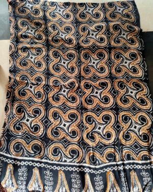 Toraja Scarf Shawl Batik -Ulukarua Motif (Color Brown Black)