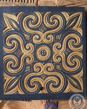 Toraja Tongkonan House Carving Wall Decoration. Size: 35cm x 35cm